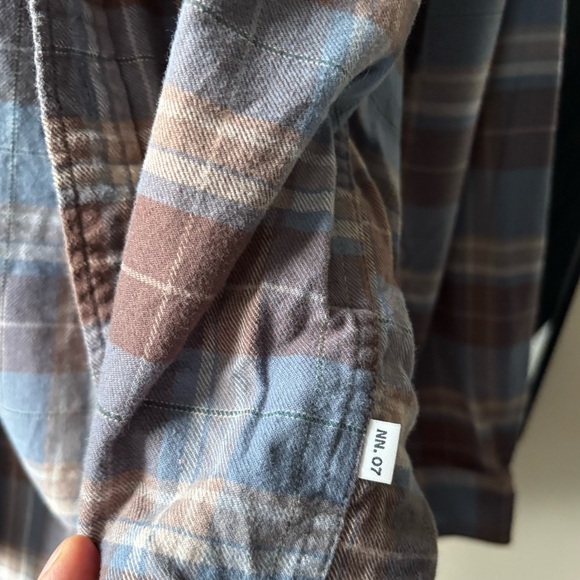 NN 07. | Mens Deon Brushed Flannel Checked Shirt Brown/Blue | size large - Picture 10 of 11
